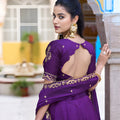 Stylish Purple Silk Embroidered Lehenga Choli with Designer Dupatta for Wedding
