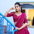 Traditional Rani Pink Silk Embroidered Lehenga Choli with Designer Dupatta for Wedding