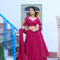 Traditional Rani Pink Silk Embroidered Lehenga Choli with Designer Dupatta for Wedding
