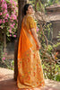 Stylish Mustard Orange Silk Saree Gold Zari Border, Peacock Motif Designer Pallu