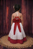 Elegant White Cambric Cotton Girls Lehenga Choli with Red Sequins Border for Festive