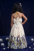 Stylish Off White Khadi Cotton Girls Lehenga Choli with Multicolor Floral Embroidery for Festive