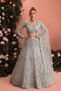 Luxury Grey Butterfly Net Heavy Embroidered Lehenga Choli with Designer Dupatta for Wedding
