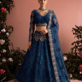 Elegant Navy Blue Butterfly Net Heavy Embroidered Lehenga Choli with Designer Dupatta for Wedding