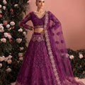 Trendy Purple Butterfly Net Heavy Embroidered Lehenga Choli with Designer Dupatta for Wedding