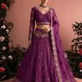 Trendy Purple Butterfly Net Heavy Embroidered Lehenga Choli with Designer Dupatta for Wedding