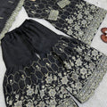 Luxury Black GMY Silk Heavy Embroidered Sharara Suit with Designer Dupatta for Wedding