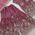 Elegant Pink GMY Silk Heavy Embroidered Sharara Suit with Designer Dupatta for Wedding