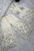 Graceful White GMY Silk Heavy Embroidered Sharara Suit with Designer Dupatta for Wedding