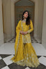 Radiant Mustard Yellow GMY Silk Heavy Embroidered Sharara Suit with Designer Dupatta