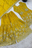 Radiant Mustard Yellow GMY Silk Heavy Embroidered Sharara Suit with Designer Dupatta