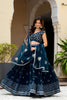 Luxury Navy Blue Faux Georgette Embroidered Lehenga Choli with Designer Dupatta for Wedding