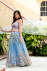 Beautiful Sky Blue Soft Net Embroidered Lehenga Choli with Designer Dupatta for Wedding