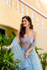 Beautiful Sky Blue Soft Net Embroidered Lehenga Choli with Designer Dupatta for Wedding