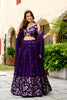 Gorgeous Purple Vichitra Silk Embroidered Lehenga Choli with Designer Dupatta for Wedding