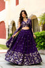 Gorgeous Purple Vichitra Silk Embroidered Lehenga Choli with Designer Dupatta for Wedding