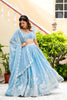 Beautiful Sky Blue Faux Georgette Embroidered Lehenga Choli with Designer Dupatta for Wedding