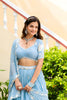 Beautiful Sky Blue Faux Georgette Embroidered Lehenga Choli with Designer Dupatta for Wedding