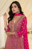 Royal Rani Pink Georgette Heavy Embroidered Anarkali Gown with Designer Dupatta for Wedding