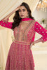 Royal Rani Pink Georgette Heavy Embroidered Anarkali Gown with Designer Dupatta for Wedding