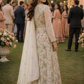 Elegant Off White Georgette Heavy Embroidered Anarkali Gown with Designer Dupatta for Wedding