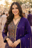 Royal Purple Georgette Heavy Embroidered Anarkali Gown with Designer Dupatta for Wedding