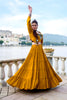 Stunning Mustard Yellow Rayon Lehenga Choli with Mirror Work Jacket for Navratri