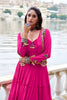 Stylish Rani Pink Rayon Lehenga Choli with Mirror Work Jacket for Navratri