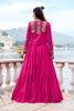 Stylish Rani Pink Rayon Lehenga Choli with Mirror Work Jacket for Navratri