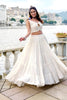 Traditional White Rayon Lehenga Choli with Mirror Work Jacket for Navratri