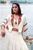 Traditional White Rayon Lehenga Choli with Mirror Work Jacket for Navratri
