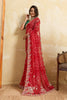 Royal Red Bandhani Georgette Saree Heavy Border Designer Green Blouse