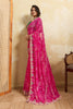 Rani Pink Bandhani Georgette Saree Heavy Border Designer Green Blouse