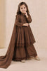 Elegant Brown Roman Silk Embroidered Girls Palazzo Suit with Designer Dupatta