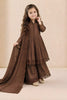 Elegant Brown Roman Silk Embroidered Girls Palazzo Suit with Designer Dupatta
