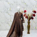 Elegant Brown Roman Silk Embroidered Girls Palazzo Suit with Designer Dupatta