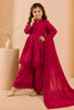 Cute Rani Pink Roman Silk Embroidered Girls Palazzo Suit with Designer Dupatta