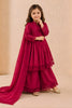 Cute Rani Pink Roman Silk Embroidered Girls Palazzo Suit with Designer Dupatta