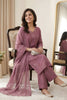 Trendy Mauve Chanderi Embroidered Straight Palazzo Suit with Designer Dupatta for Women