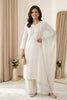 Beautiful White Chanderi Embroidered Straight Palazzo Suit with Designer Dupatta for Women