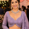 Wonderful Lavender Net Embroidered Bridal Lehenga Choli with Designer Dupatta for Wedding