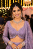 Wonderful Lavender Net Embroidered Bridal Lehenga Choli with Designer Dupatta for Wedding