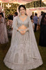 Elegant Grey Net Embroidered Bridal Lehenga Choli with Designer Dupatta for Wedding