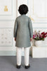 Stylish Green Art Silk Embroidered Designer Boys Kurta Pyjama Set for Wedding