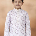 Luxury Off White Art Silk Embroidered Designer Boys Kurta Pyjama Set for Wedding