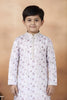 Luxury Off White Art Silk Embroidered Designer Boys Kurta Pyjama Set for Wedding