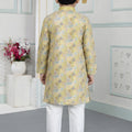 Impressive Yellow Art Silk Embroidered Designer Boys Kurta Pyjama Set for Wedding