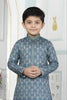 Royal Teal Blue Art Silk Embroidered Designer Boys Kurta Pyjama Set for Wedding