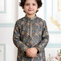 Cute Multicolor Art Silk Embroidered Designer Boys Kurta Pyjama Set for Wedding
