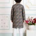 Cute Multicolor Art Silk Embroidered Designer Boys Kurta Pyjama Set for Wedding